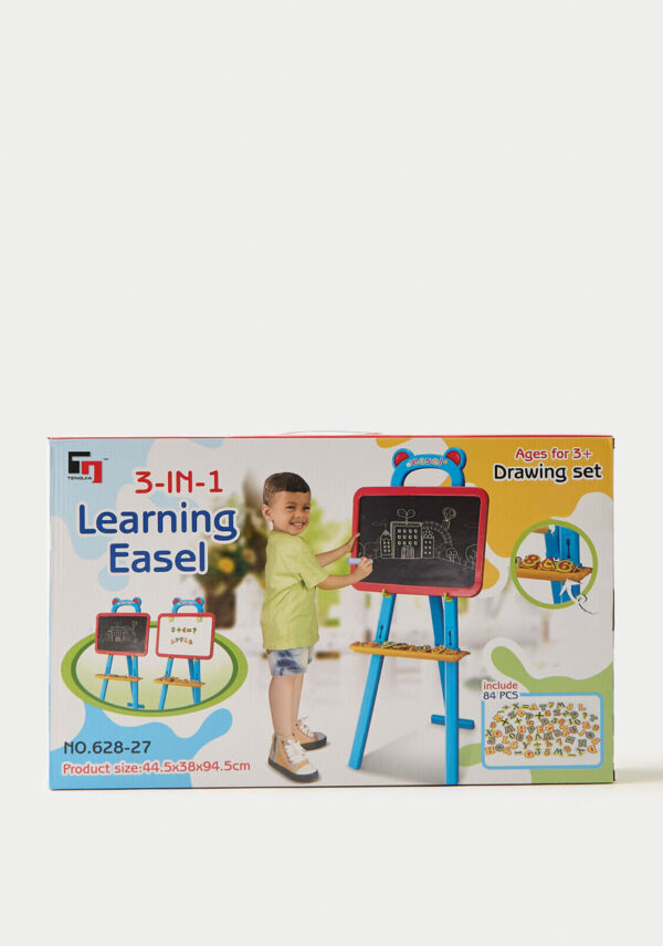 2-in-1 Magnetic Drawing & Chalkboard Easel with 84 Letters